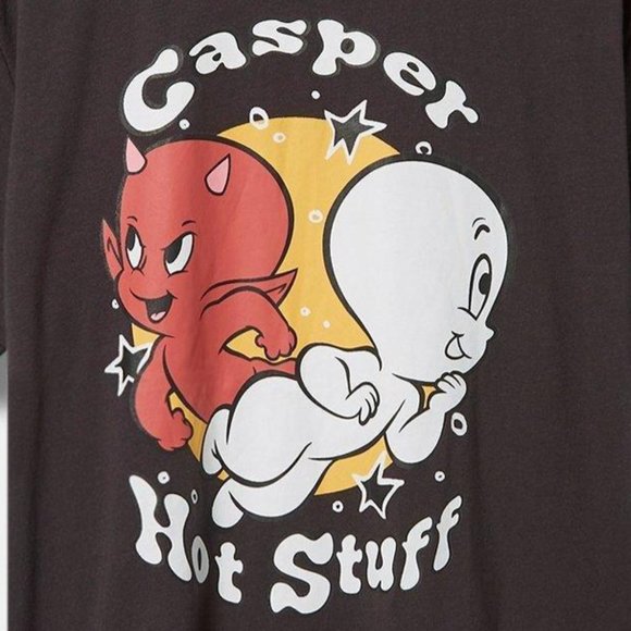 ❤️NWT VINTAGE TORRID TEE CASPER THE FRIENDLY GHOST & HOT STUFF - SIDE SPLIT - Picture 2 of 14
